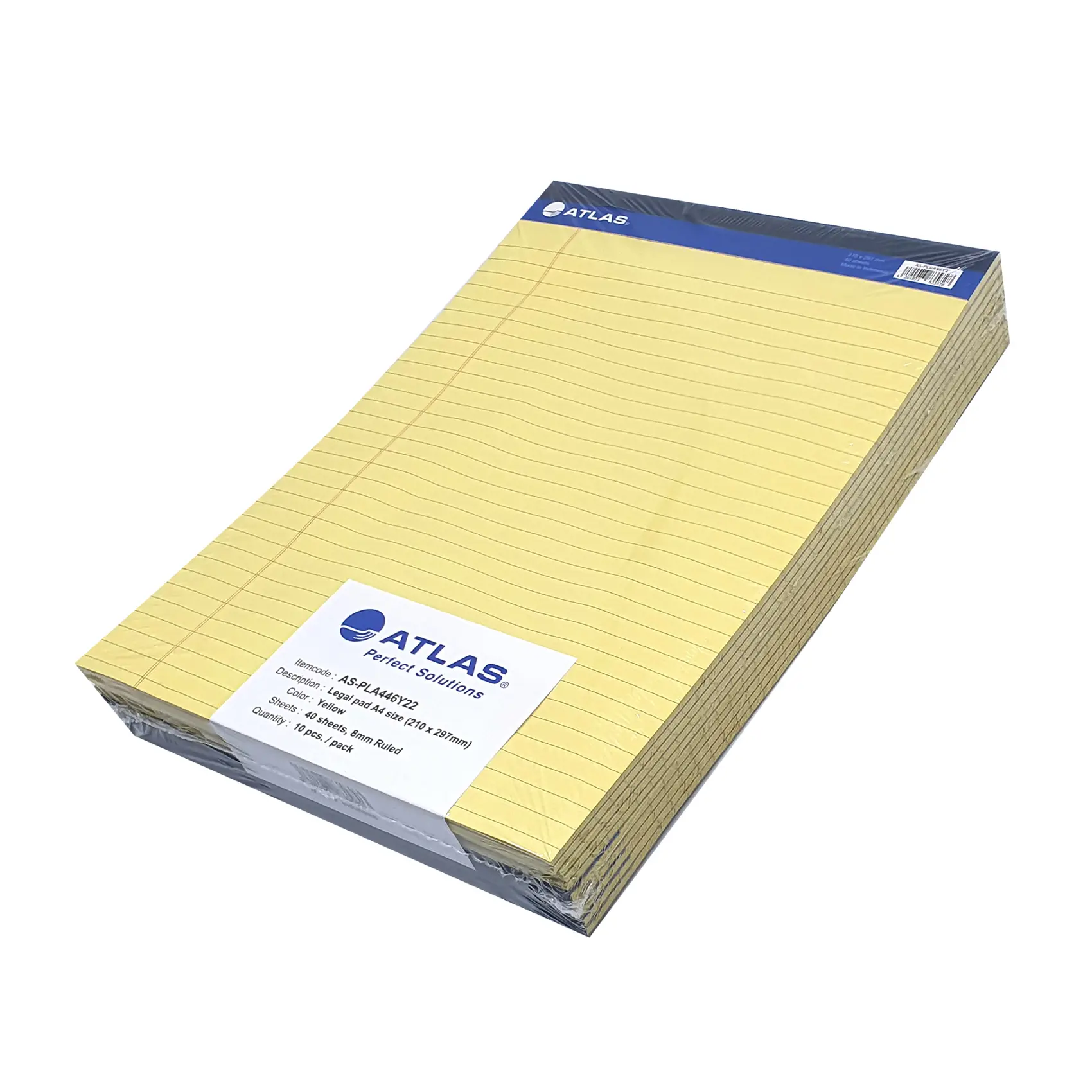 Atlas Legal pcs A4 40 Sheets Yellow pack of 10 pcs - view 1